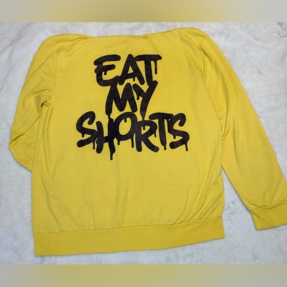 The Simpsons Bart Simpson EAT MY SHORTS Mens L Hoodie Sweater Pull Over Rare HTF - Picture 4 of 10